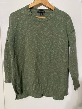 Rachel Zoe Olive Green Light weight Crewneck Sweateri